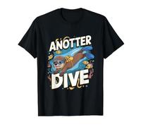Jeu de Mots sous-Marin Loutre de plongée T-Shirt Graphique avec Valeur, Homme, Noir, XL