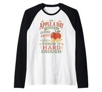 Jeu de Mots Vintage aux Fruits Blague de Lancer des Pommes Manche Raglan