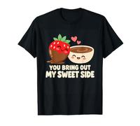 Jeu de Mots « You Bring Out My Sweet Side Strawberry » et Chocolat T-Shirt Graphique avec Valeur