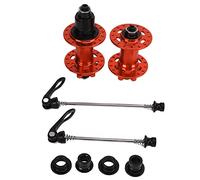Jeu de moyeux de VTT à dégagement rapide, 32 trous, alliage d'aluminium durable - roulement scellé, système d'entraînement à 6 griffes, idéal pour Vélo Tout Terrain et 11-12 (Orange)
