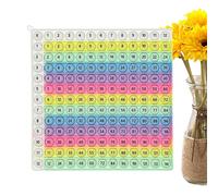 Jeu de multiplication de mathématiques, tableau de multiplication, outil sensoriel pour enfants, jeu de table de mathématiques arc-en-ciel, pubpet de 12 x 12 cm, pour l'école