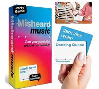 Jeu De Musique Mal Entendue - Devinez La Chanson Ou L'artiste Avec Des Cartes Lyriques Absurdes, Jeu De Cartes Rapide Pour Le Karaoke Et Le Plaisir En Famille 1 Pieces