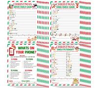 Jeu de Noël Whats On Your Phone Game, chansons de Noël Pictionary Emoji Game pour réveillon de Noël Matin Party Games Activités