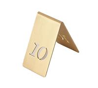 Jeu de numéros de Table, Plaques de numéro de Table en Laiton, Marque-Places, Style Tente, 40 x 65 mm, 1,5 x 2,5 Pouces, Chiffres de 1 à 12(Number 10)