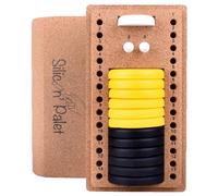 Jeu de Palet Breton en Silicone Silicon Palet - 12 Palets - Jeu d'Adresse Intérieur & Extérieur - Boîte en Liège avec Compteur de Points - Jaune & Noir