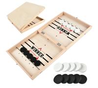 Jeu de Palet, Fast Sling Puck Game, Interaction à Deux Passe Trappe Bois, Jouets de Société, Foosball Table Slingpuck en Bois, pour Interactives Parent-Enfant, Jeux de Fête Activités