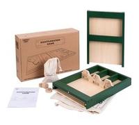 Engelhart - 340661 - Jeu de Palets en Bois Dinosaures - Mini Billard Hollandais - 80 cm (en 2 Parties) - Sacs en Coton - Adresse - Jeux en Bois - Shuffleboard Illustré pour Enfants 4 Ans et +