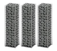 Jeu De Panier De Gabion 3 Pcs Fil Galvanisé 25 X 25 X 100 Cm