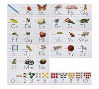 Jeu de Panneau d'Affichage Lettres - Cartes Lettres et Chiffres Maternelle pour Mur de Salle de Classe - Affiches Éducatives et Décoratives d'Apprentissage pour École Maison Chambre