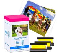 Jeu de papier Photo à Cassette d'encre KP-108IN/KP-36IN, Compatible avec imprimante Canon Selphy CP1500 CP1300 CP1200 CP1000, papier Photo 6 pouces 3 Ink- 108 Sheets