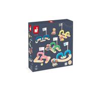 Jeu de parcours de billes Applepop, Bois FSC - Avec 6 obstacles, 2 billes, 4 vehicules - Circuit, piste - Set Jouet enfant et Carte