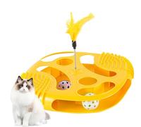 Jeu de parcours pour chats - Jouet avec piste en boule et plumes pour chats | Jeu d'enrichissement des chatons - Entraînement intérieur à domicile, divertissement quotidien et anti-ennui