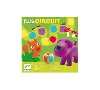 Jeu de parcours préscolaire Djeco Little Circuit Chien violet et dé en bois