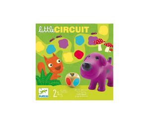 Jeu de parcours préscolaire Djeco Little Circuit Chien violet et dé en bois