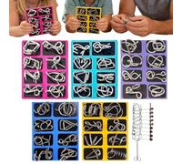 Jeu de Patience en métal - Jeu éducatif pour l'entraînement du Cerveau - Puzzle en métal Difficile pour, Adolescents, Adultes, Voyage, Bureau, école, Jeux de fête