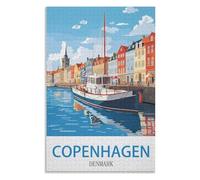 Jeu de Patience et de Réflexion,Copenhague Danemark，des Vacances pour Adolescents，Cadeau de Noël，38x26CM，Paper Puzzle,AA-605