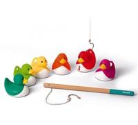 Jeu de Peche a la Ligne Ducky (6 Canards Plastique aspergeurs + 2 Cannes Bois + Filet) Jouet Bain Enfant, Plein air - Anniversaire, Kermesse