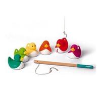 Jeu de peche a la ligne ducky (6 canards plastique aspergeurs + 2 cannes bois + filet) - jouet bain plein air - anniversaire kermesse - enfant 2 a 5 ans