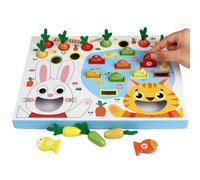 Jeu de pêche à la récolte des carottes, jeu éducatif pour tirer les carottes et trier les couleurs - Puzzle sens à trier des couleurs pour les d'âge préscolaire comme cadeau pour les