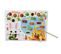 Jeu de Pêche de Carottes en Bois pour Bébé | Puzzle De Tri De Couleurs pour La Pêche Et La Cueillette De Carottes | Développement Sensoriel et Motricité Fine pour et d'Âge Préscolaire