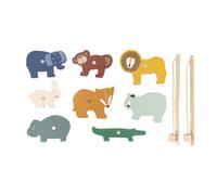 Jeu de Pêche en Bois avec Animaux Magnétiques pour Enfants
