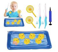 Jeu de pêche en Piscine pour - Jouet de pêche au Canard Flottant magnétique ; Piscine Gonflable Amusante pour Tout-Petits, Prix d'été, de Plage, de Vacances, d'anniversaire et de Carnaval