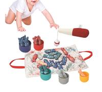 Jeu de pêche en tissu - Pole de pêche à l'interaction enfant pour tout-petit, jeu d'apprentissage avec des tasses d'empilement, des jouets éducatifs pour la reconnaissance précoce, les activités, le p