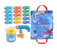 Jeu de pêche - jouet en tissu de tri 12pcs avec tasses d'empilement pour l'apprentissage préscolaire, développement sensoriel interactif, jeu d'eau pour baignoire et piscine, tissu doux, set, 23,62x11