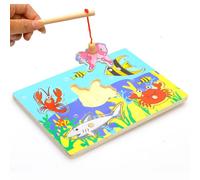 Jeu De Pêche Magnétique 3d En Bois, Puzzle Océan, Jeu Amusant Et Éducatif, Cadeau De Noël