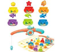 Jeu de Pêche Magnétique | Apprentissage des Couleurs et Jeu d'eau - Jouet De Pêche Magnétique pour | pour 18 Mois et Plus Bain Piscine Extérieur Voyage