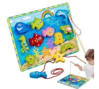 Jeu De Pêche Magnétique - Blocs De Construction Pour La Pêche En Bois, Jeux De Développement De La Petite Enfance | Animaux Multifonctionnels Enfilant Jouets, Jouets Éducatifs Par Compétence Mot