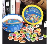 Jeu De Pêche Magnétique En Bois, 41 Pièces, Jouets De Cognition De L'alphabet Numérique, Double Canne, Poisson Océan 3d, Jeu De Plein Air, Cadeaux Pour Bébés