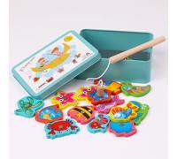 Jeu De Pêche Magnétique En Bois Avec Perles Numériques Pour Bébé, Ensemble De Jouets De Cognition Biologique Marine, Cadeaux Pour Enfants