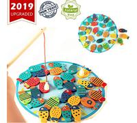 Jeu De Pêche Magnétique En Bois, Jouet Pour Tout-Petits, Alphabet, Capture De Poisson, Comptage, Jeux De Société Préscolaire