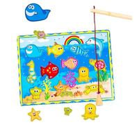 Jeu de pêche magnétique - Jeu de pêche magnétique - Jouet éducatif pour enfants - Jeu de société familial amusant pour construire une activité interactive - Pôle magnétique durable
