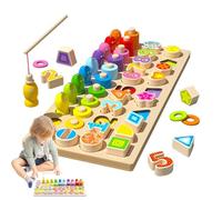 Jeu de Pêche Magnétique | Jouets Créatifs et Colorés,Jouets de Planche Logarithmique,pour Garçon Fille Enfant Maternelle Maison Famille École Anniversaire Cadeau
