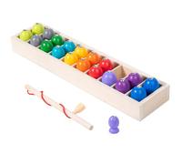 Jeu De Pêche Magnétique | Jouets De Tri par Couleur,Divertissement Éducatif en Bois D'Appariement pour Tout-Petits Garçons Et Filles pour École Pâques Voyage Plage Noël Et Fête