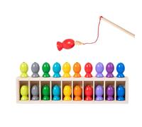 Jeu De Pêche Magnétique - Jouets De Tri par Couleur - Divertissement Interactif en Bois Fille Garçon Voyage Fête École Plage École Maternelle