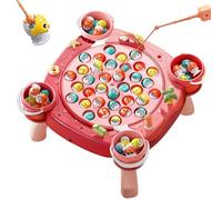 Jeu de pêche magnétique - Planche à poisson rotative - Jeu de pêche pour la motricité fine avec formation musicale pour les personnes âgées qui ont une croissance cognitive importante