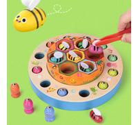 Jeu De Pêche Magnétique Pour Bébé, Puzzle De Perles À Clip Pour Éducation Précoce, Planche Cognitive En Bois Couleur, Jeu Pour Garçons Et Filles