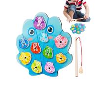 Jeu de pêche magnétique pour, de pêche pour tout-petits - Jouet préscolaire de cognition mathématique en forme de coquillage,Jouet de pêche cognitif œil-main avec chiffres pour l'apprentissage