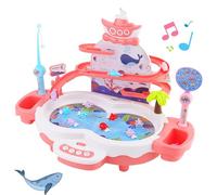 Jeu de Pêche pour Enfants, Jeux Peche a La Ligne Jouet avec 10 Poissons, 3 Dauphins, 2 Cannes à Pêche,Jeu Montessori Musical Educatif Cadeau pour Garcon Fille 3 4 5 6 Ans