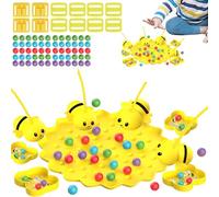 Jeu De Pêche Pour - Jeu D'abeille Magnétique De Table 20 X 2 Cm, Jouet Éducatif Interactif Multi-joueurs En PVC, Tableau De Tri De Perles Colorées | Pour Garçon Fille Développer Des Compétence