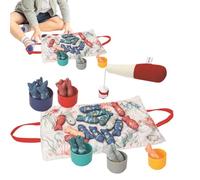Jeu De Pêche pour Tout-Petits | Canne À Pêche Jouet avec Anneaux À Emboîter - Activités d'apprentissage Maternelle pour Interaction Parent-Enfant Temps Familial Voyage Maison