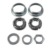 Jeu de pédalier en acier et support de pédalier pour VTT - 1 pièce | Taille de la coque de 51,5 mm avec roulements à cage de 5/16", cônes fixes et réglables pour manivelles de vélo pour enfants