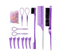 Jeu De Peignes Pour Cheveux | Brosse Lisseuse À Poils Naturels | Petites Peignes Démêlants Pour Femmes Filles Utilisation Salon Pour Tressage Coiffure Quotidienne