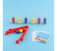 Jeu De Perles De Couleurs Assorties Pour Enfants De 3 À 5 Ans, Ensemble De Tubes À Essai Pour L'Apprentissage Précoce