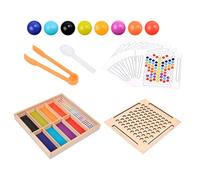 Jeu de Perles en Bois - Jeu de Correspondance de Perles, Jouet d'apprentissage précoce | Formation de l'attention Giède des en Bois, développement cognitif, Interaction Parent-Enfant, Plaisir é