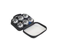 Jeu 6 Boules Petanque Chrome Loisirs (725g, Ø7,2cm) - Avec Cochonnet, Mesureur, Sacoche - Set Jeu Plein Air Adresse Et Carte
