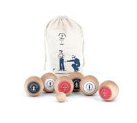 Vilac Jeu de pétanque Marine Nationale en bois 6 boules 1 cochonnet sac de rangement Beige TU